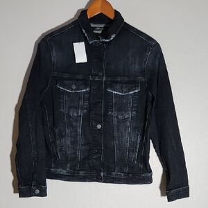 MAVI Small Sample Katy Black Jean Jacket Pockets Button Up